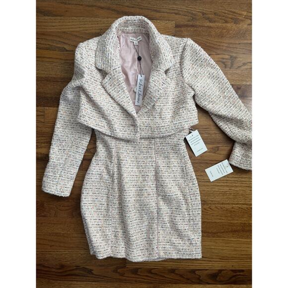 For Love & Lemons Dionne Tweed Jacket & Mini Dress Size S New - Picture 2 of 10